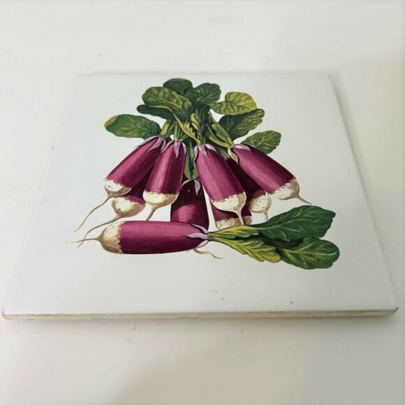 H&R Johnson Vintage English Tile Turnips 6x6 Square - Picture 2 of 5